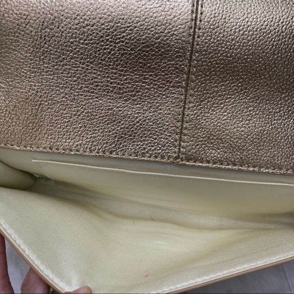 Lilly Pulitzer gold evening clutch bag msrp $158 with tag